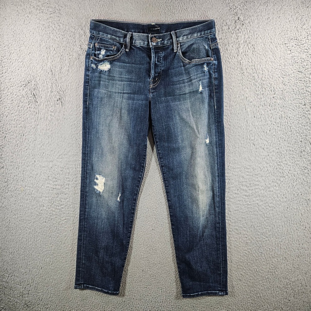 Mother The Loosey Alley Cat Distressed Jeans Blue Size 25
